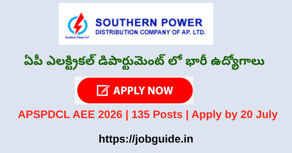 APSPDCL AEE Recruitment 2026 – 135 Assistant Executive Engineer Posts Notification Out